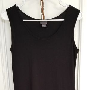 Sleek, sleeveless black dress